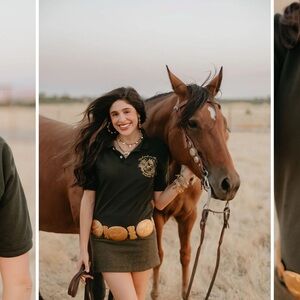 Rodeo Quincy Emerald Polo Shirt with Gold Embroidery